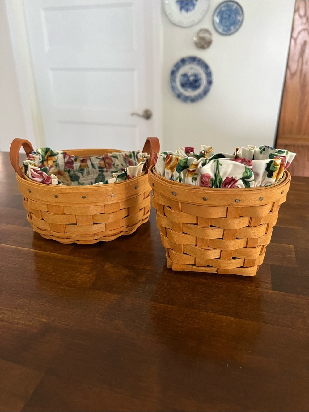 Longaberger Basket Pair | Oregano Basket, 2001 & Saffron Basket, 2002